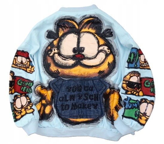 kurtka Garfield bomberka overrsize katana Babyblue