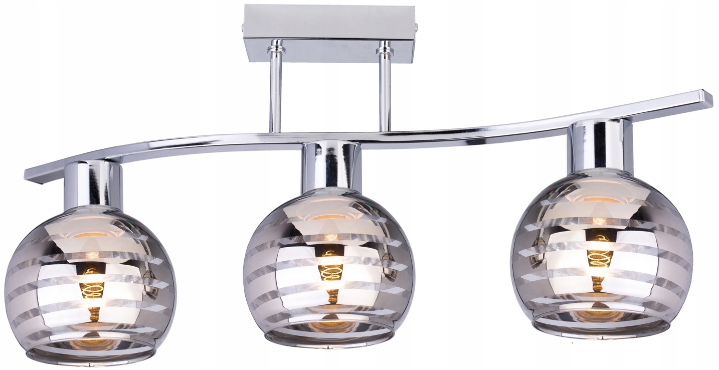 

Szklana Lampa Wisząca Sufitowa Żyrandol Led Chrom