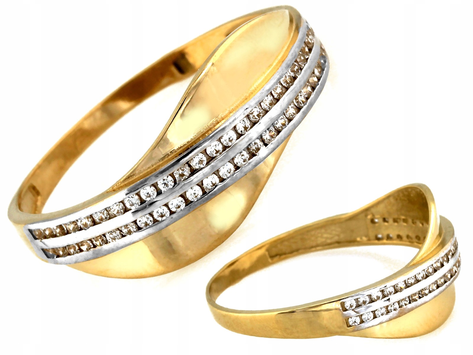 Prstýnek pro ženu ze zlata 585 s lesklým krystalem