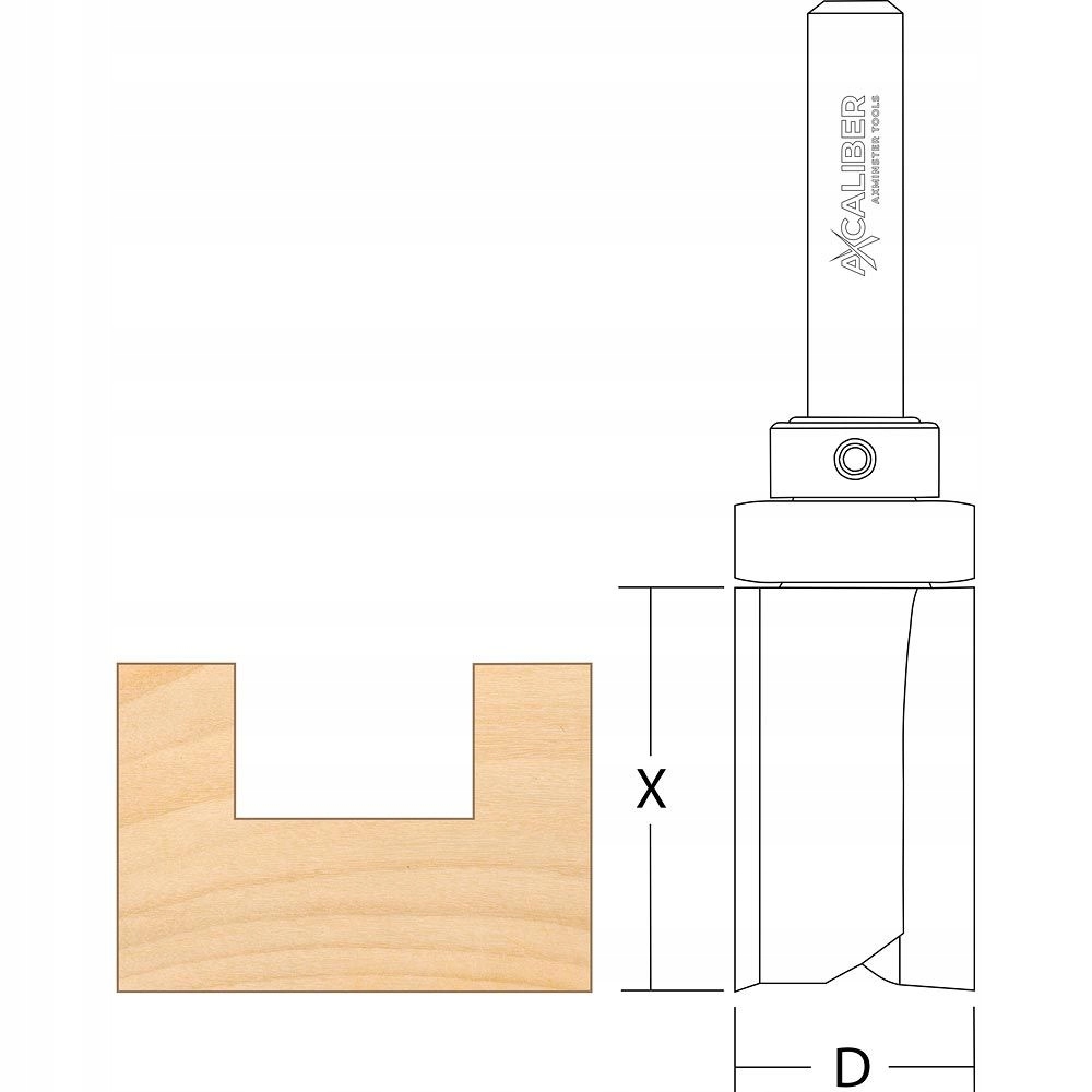 Přímá fréza s horním ložiskem 19 mm, stopka 6,35 mm