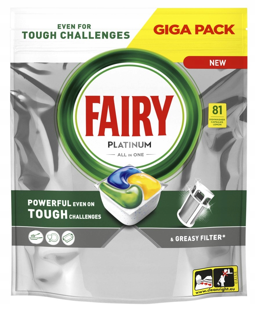 Fairy Kapsle do myčky Platinum All in One Lemon 81 ks