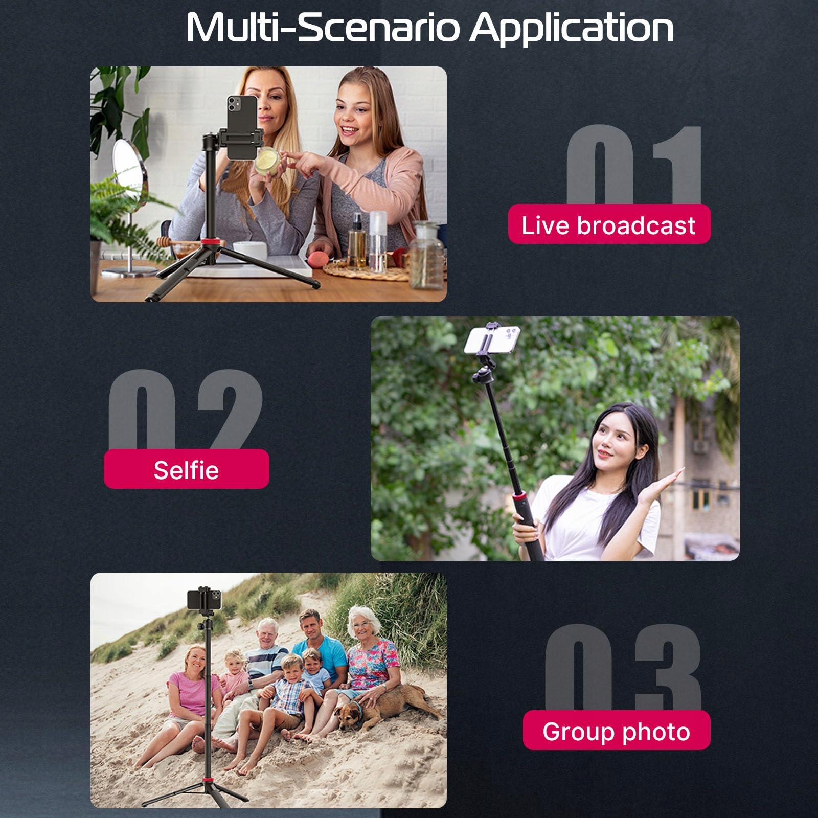 ULANZI MT-44 147cm Selfie Stick & Tripod for Cameras & Phones — miniatura 3