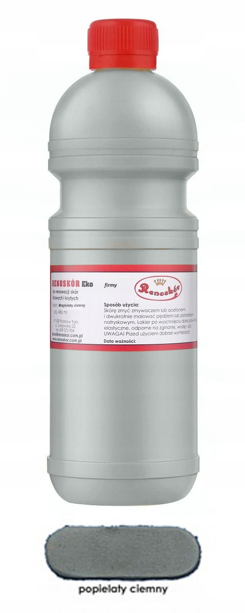 

Renoskór Farba Lakier Do Skóry Popielatyciemny 480