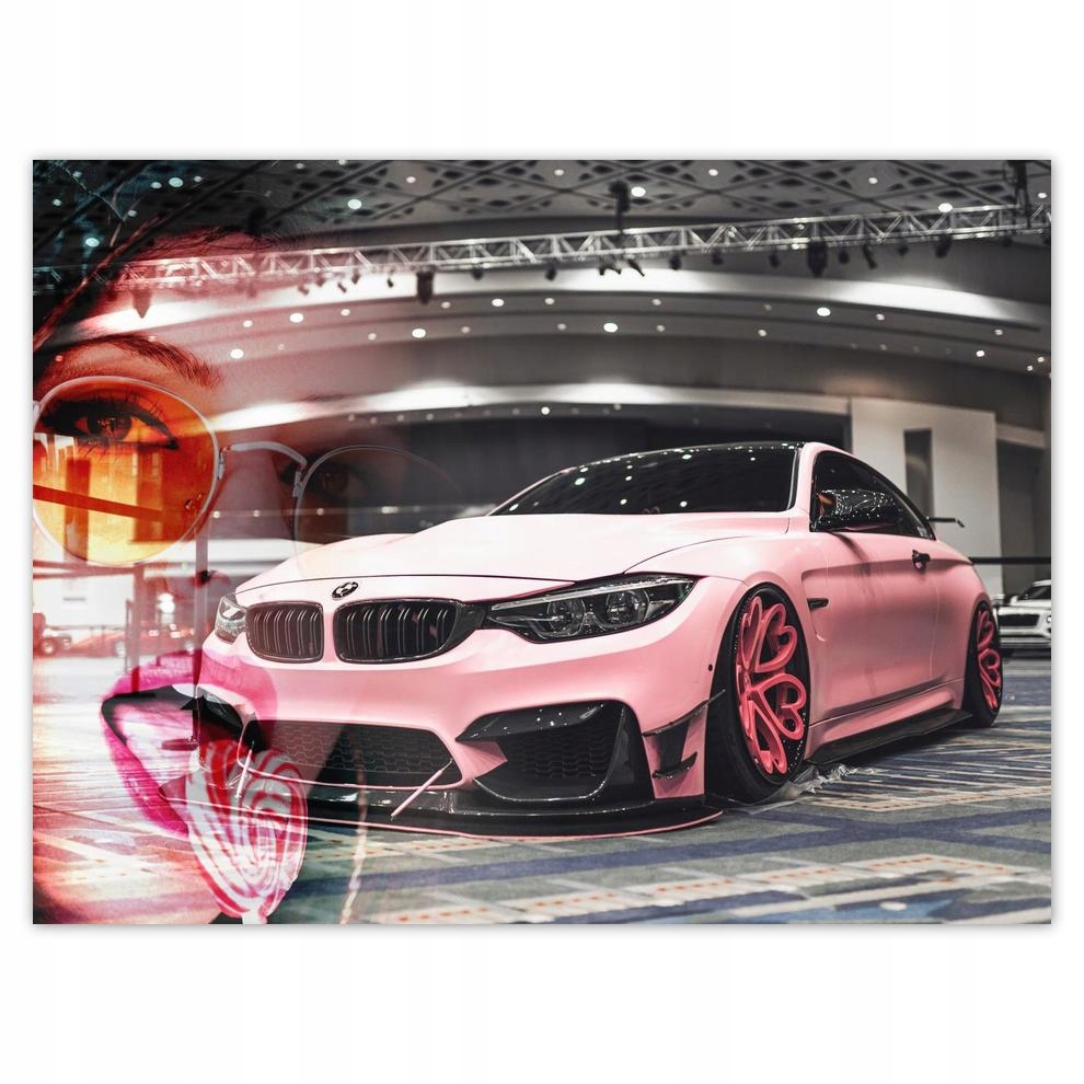 

Plakat 40x30 Różowe Bmw Samochód Laski