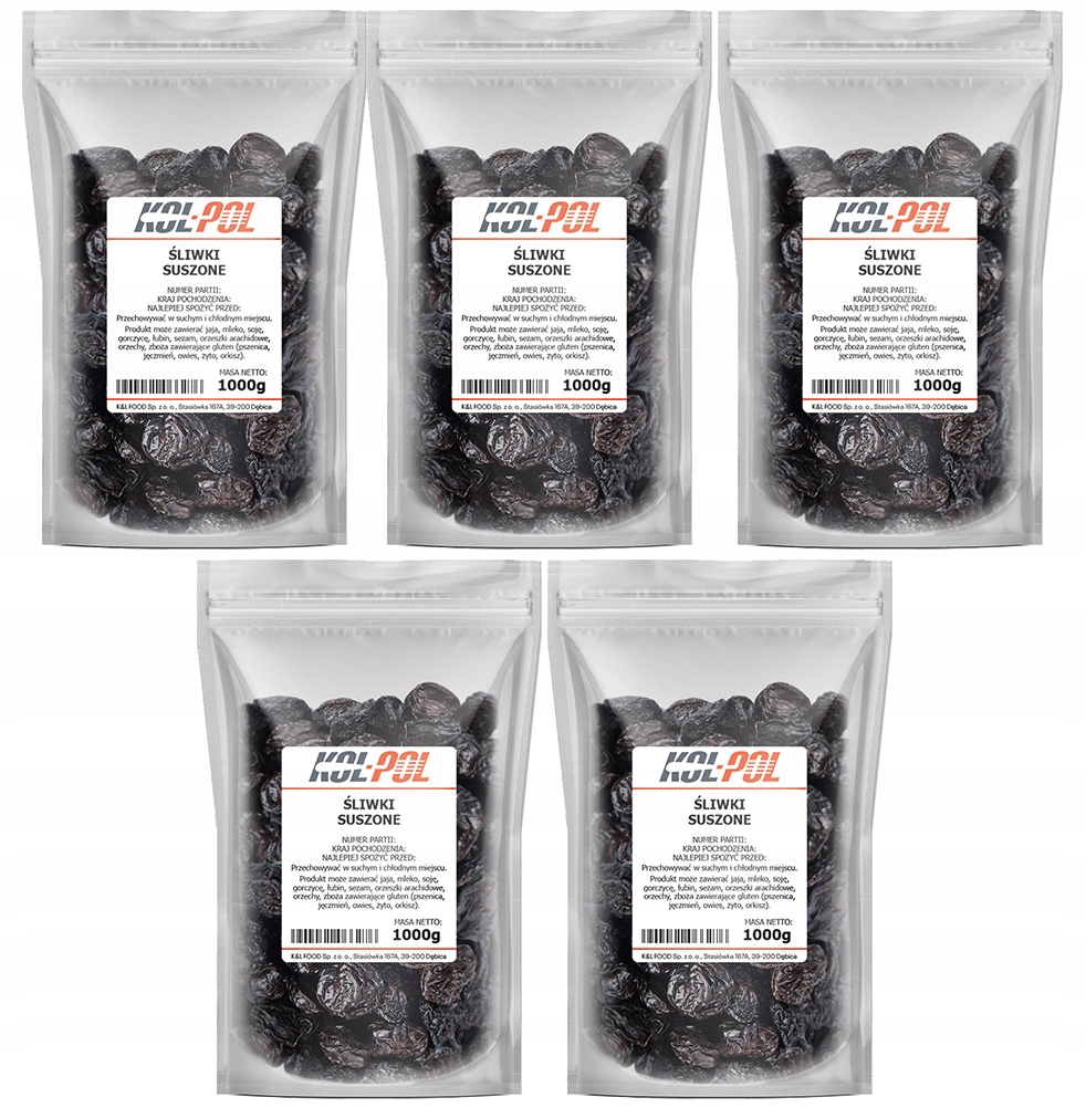 Śliwki Suszone 5kg Bez pestek Śliwka suszona Kol-Pol