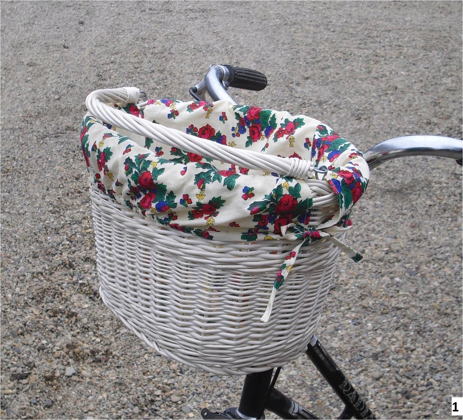 Kosz wiklinowy na rower na zakupy Koszyk rowerowy z wikliny Biały +wkład