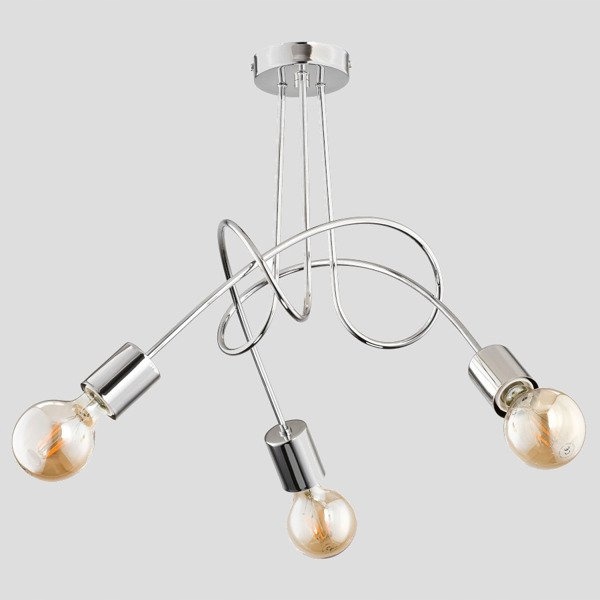 Stropné osvetlenie Tango Chrom, strieborné závesy do jedálne a kuchyne