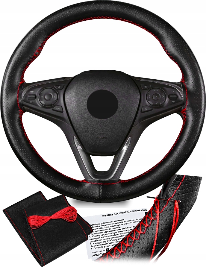 POKROWIEC NA KIEROWNICĘ MIAROWY OBSZYCIE KIEROWNICY Z BICEPSAMI NAKŁADKA