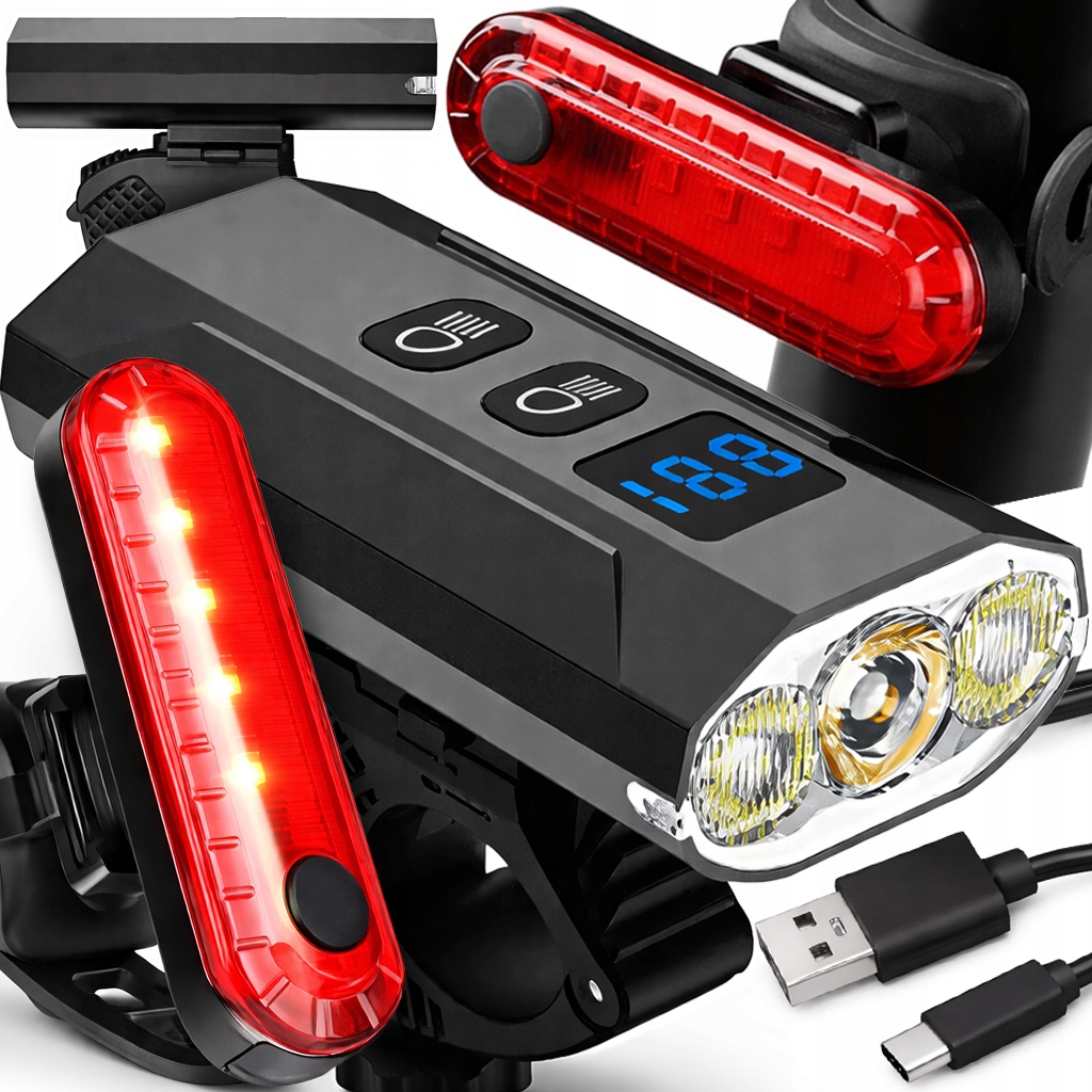 Silné Světlo Na Kolo, Přední Světlo, Zadní Led, Usb, Voděodolné Na Kolo