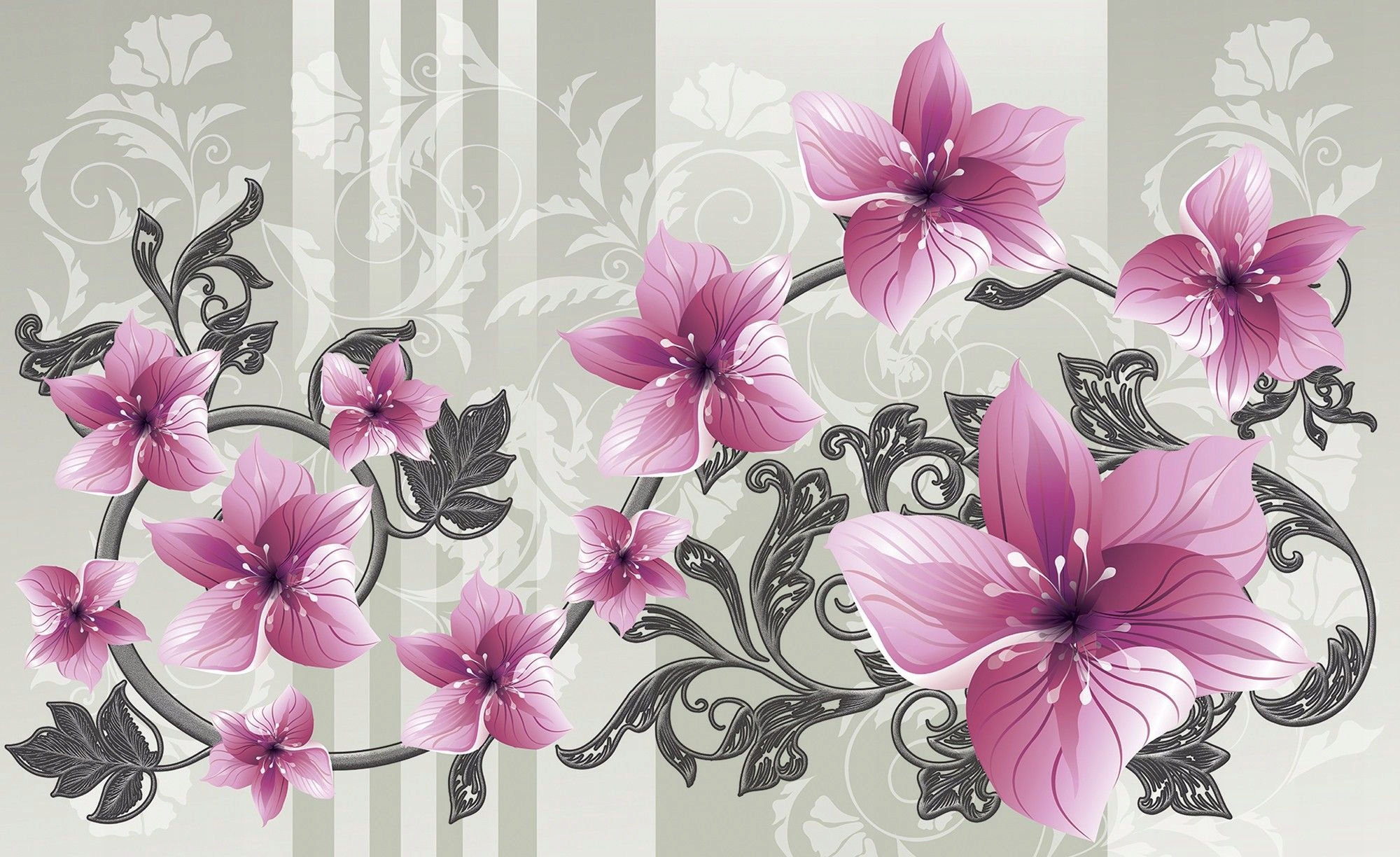 Fototapeta Květy růžové fialové pastelové elegantní 208x146 lepidlo