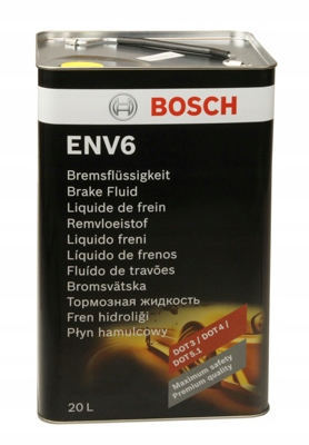 Brzdová Kvapalina ENV6 20L Bosch Nahrádza DOT3/DOT4/DOT4HP/DOT4SUPER/DOT