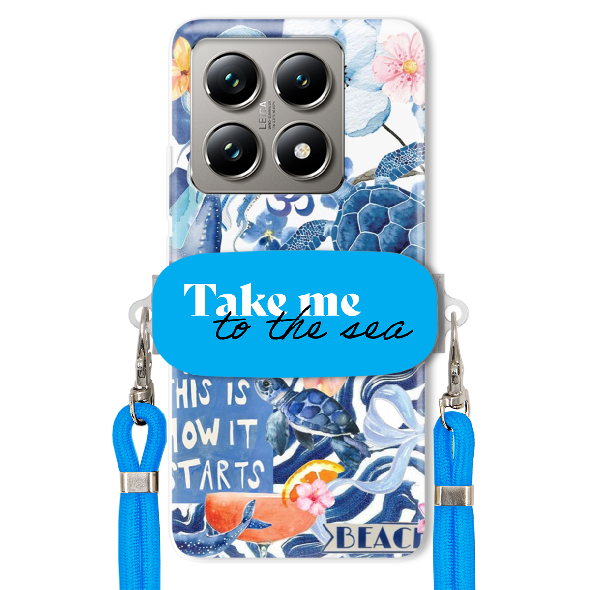 Pouzdro pro Xiaomi 14T Pro Premium Vodítko modré Držák Take Me To The Sea