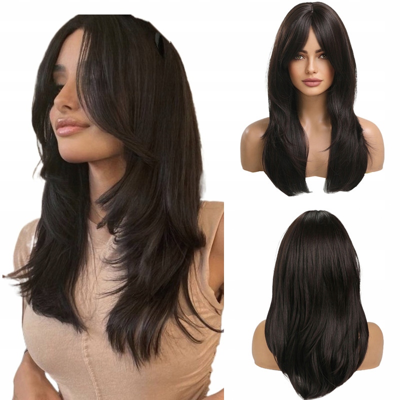 Dámské paruky černé dlouhé vlasy Paruka
