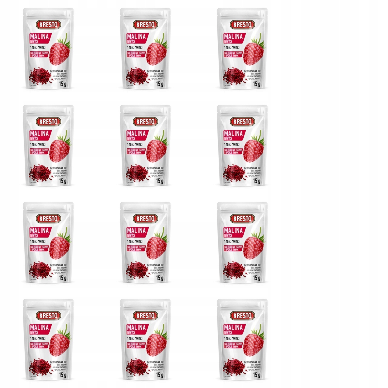 Levně 12 x 15 g Kresto Malina drcené Karton
