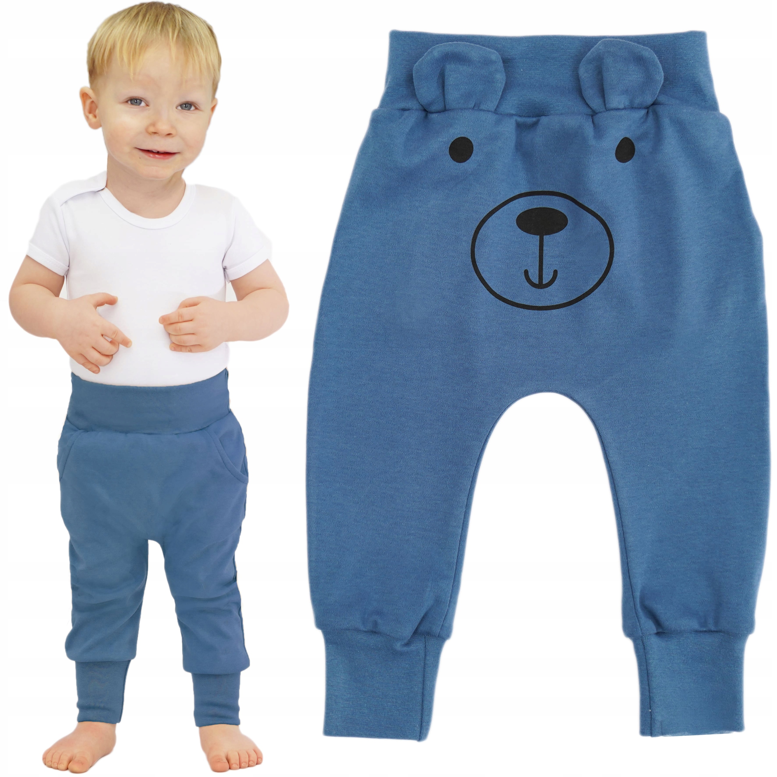 Granat spodnie MIŚ 2 do nauki samodzielności żłobka przedszkola bawełna 92