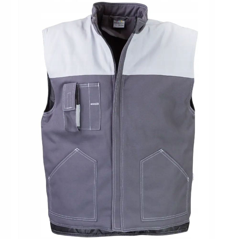 Zateplená vesta Profi Šedo-bílá S