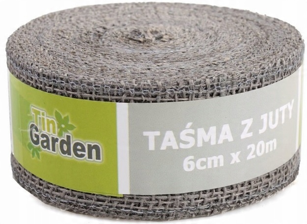 

Taśma Wstążka z Juty na Prezenty 6cm 20m Szara