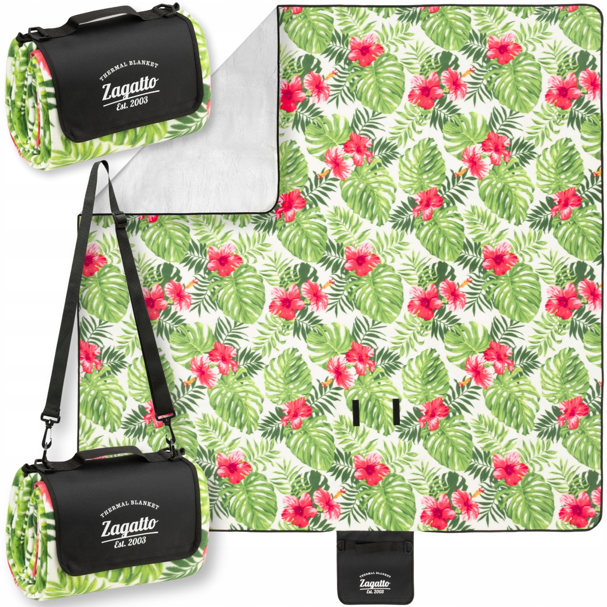 Pikniková deka s izolací 200 x 200 cm velká plážová podložka voděodolná Zagatto