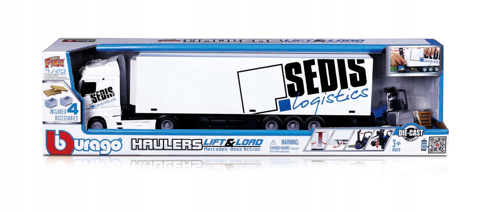 Haulers Lift & Load, M-b Actros kamion s přívěsem příslušenství, 1:43