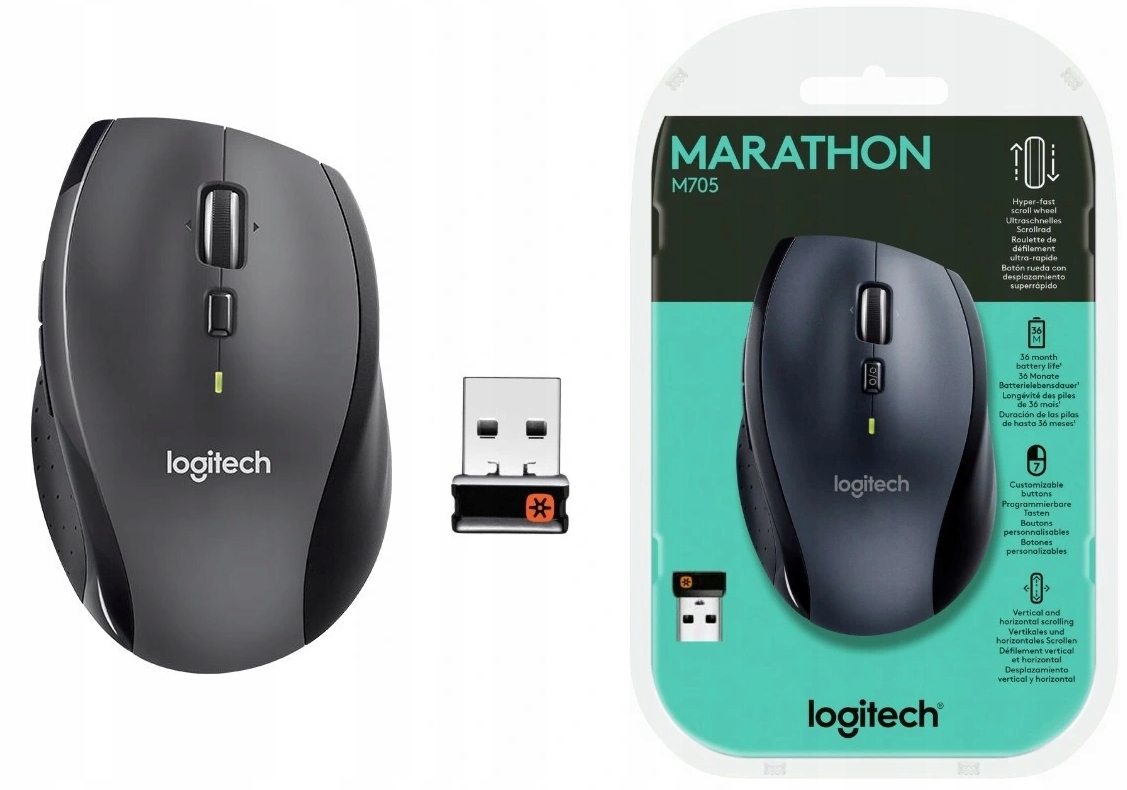

Mysz Logitech Marathon M705 Bezprzewodowa Laserowa
