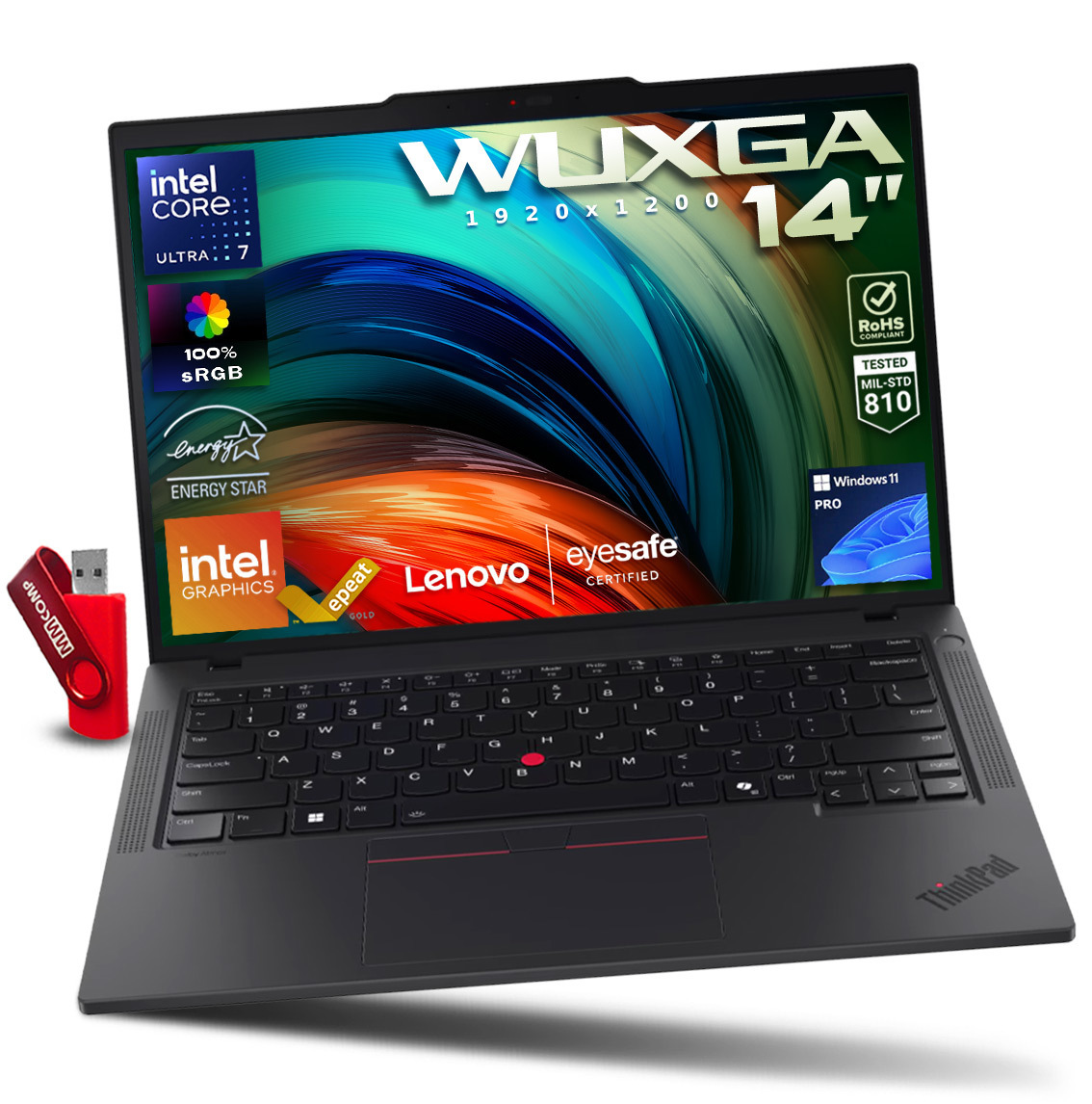 Notebook Lenovo ThinkPad T14 G6 Core Ultra 7 16GB 2TB Ssd Wuxga Ips 100 % sRGB