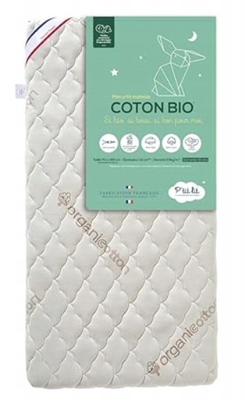Materac do łóżeczka dla dzieci P'tit Lit Coton Bio 60x120 cm Jakość