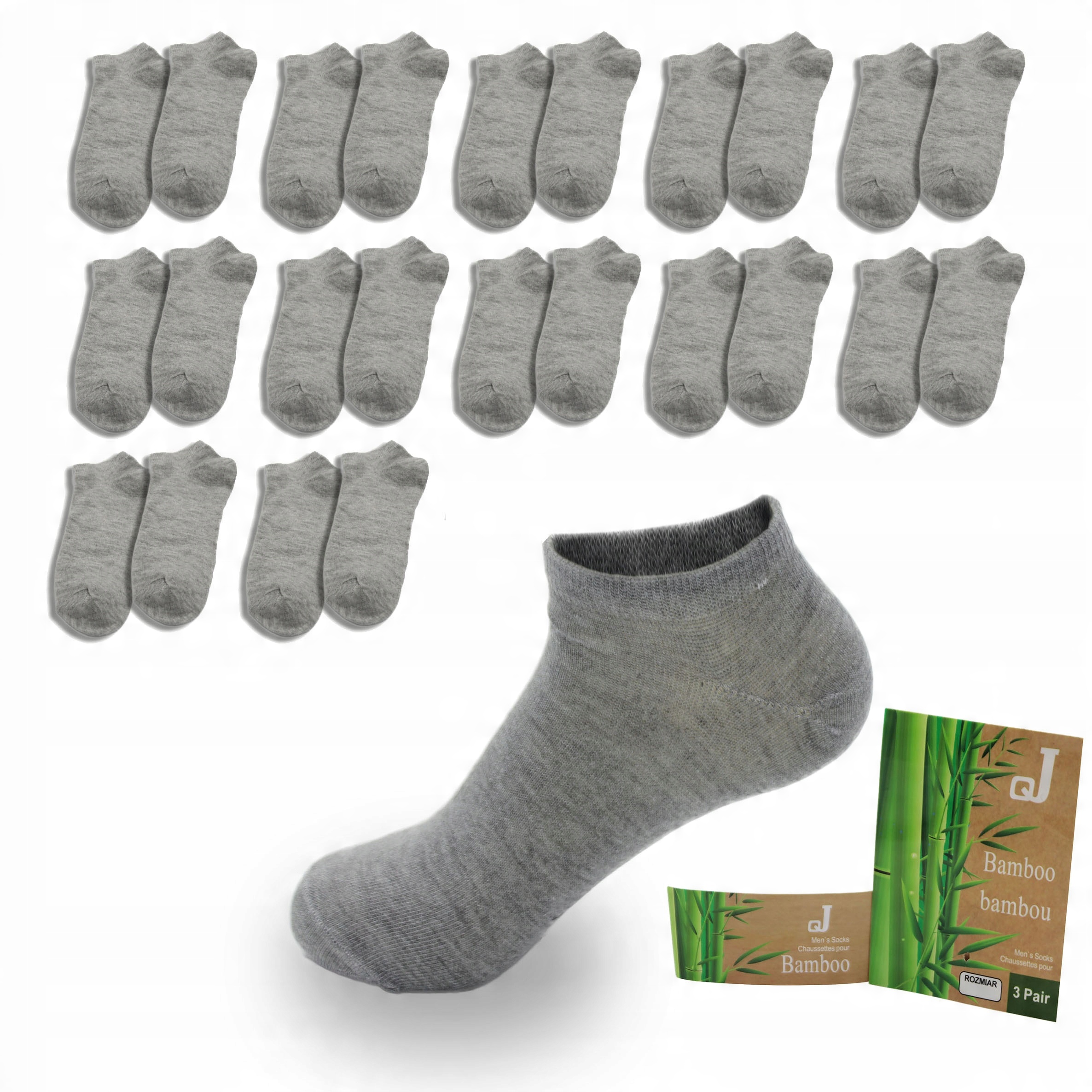 

12x Skarpety Skarpetki Stopki Bambusowe szary39-42