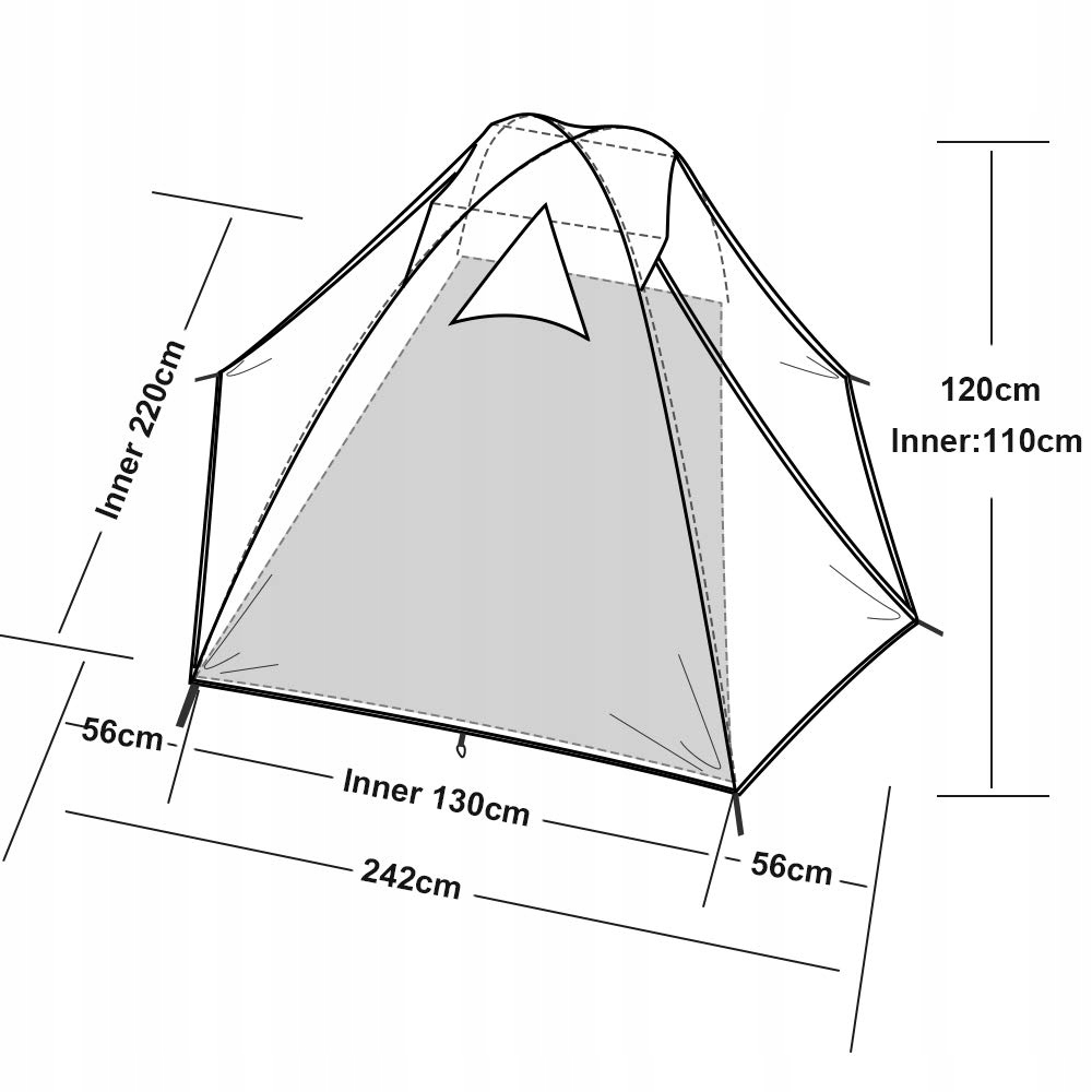 FORCEATT Namiot 2 Osobowy Wodoodporny Lekki Na Camping Trekking Outdoor — miniatura 4