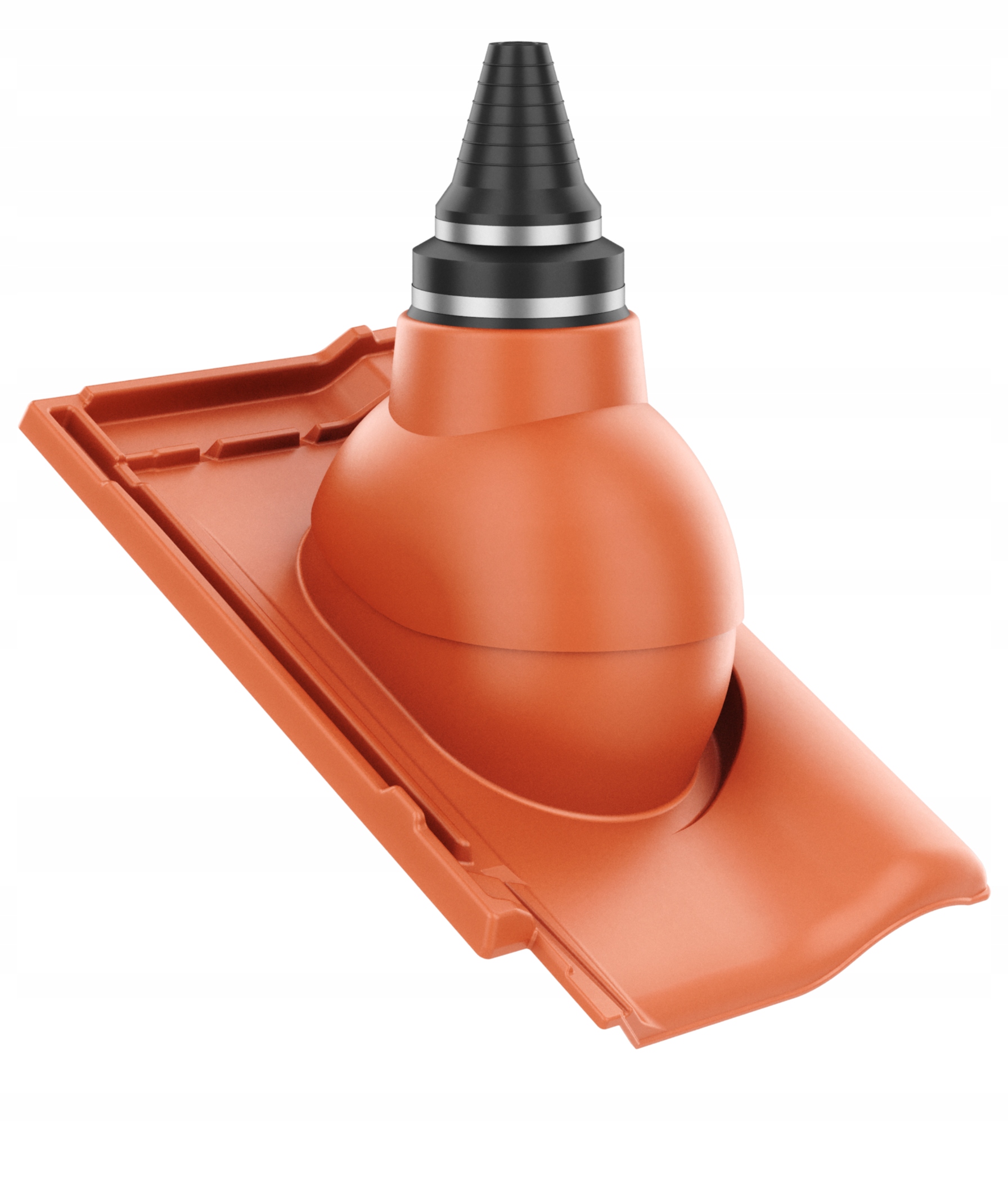 Anténní průchod těsným střešním průchodem Braas Rubín 9V Měděný