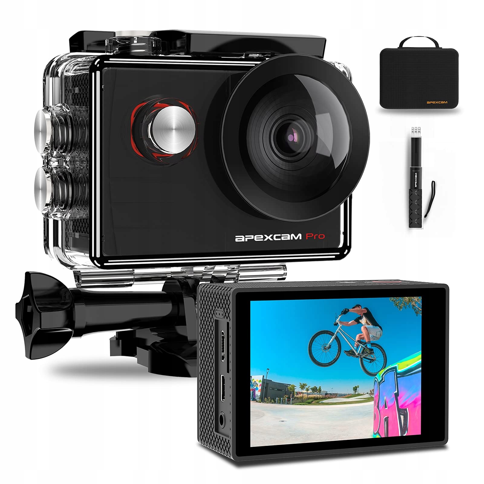 APEXCAM M90Pro Kamera 4K 20MP Sportowa WiFi Wodoodporna 40m 170° Kąt — miniatura 8
