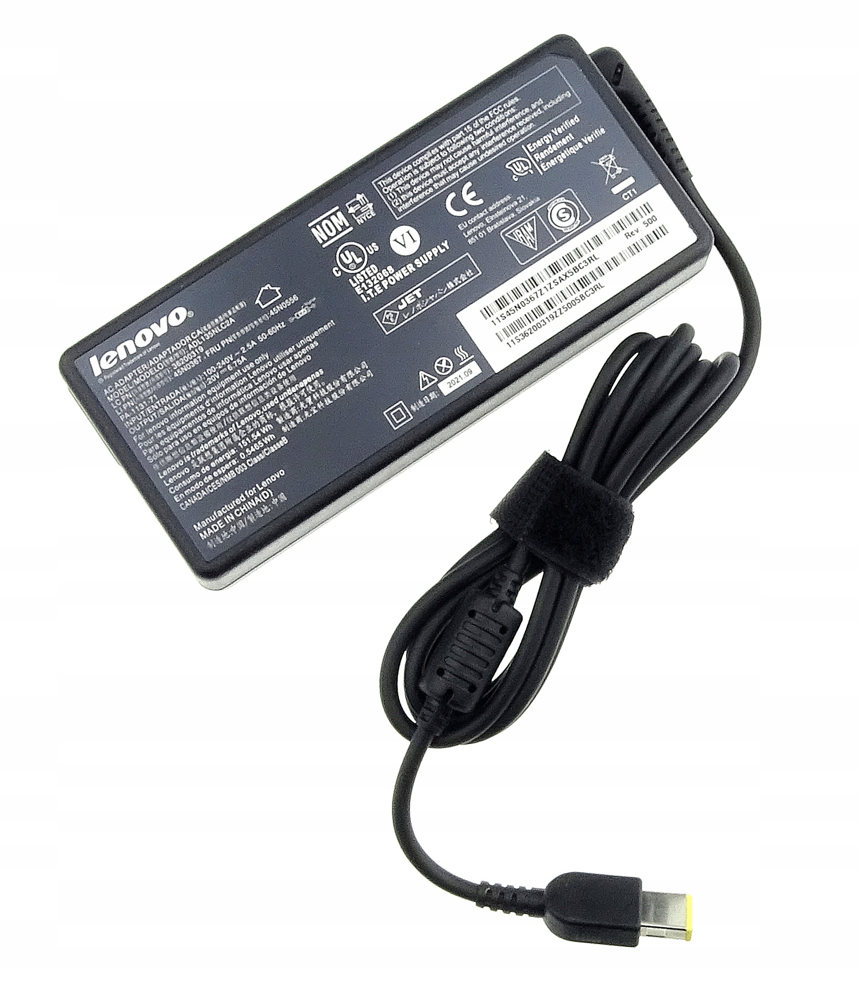 Zasilacz Lenovo 135W prostokątna wtyczka Slim Tip 20V 6,75A