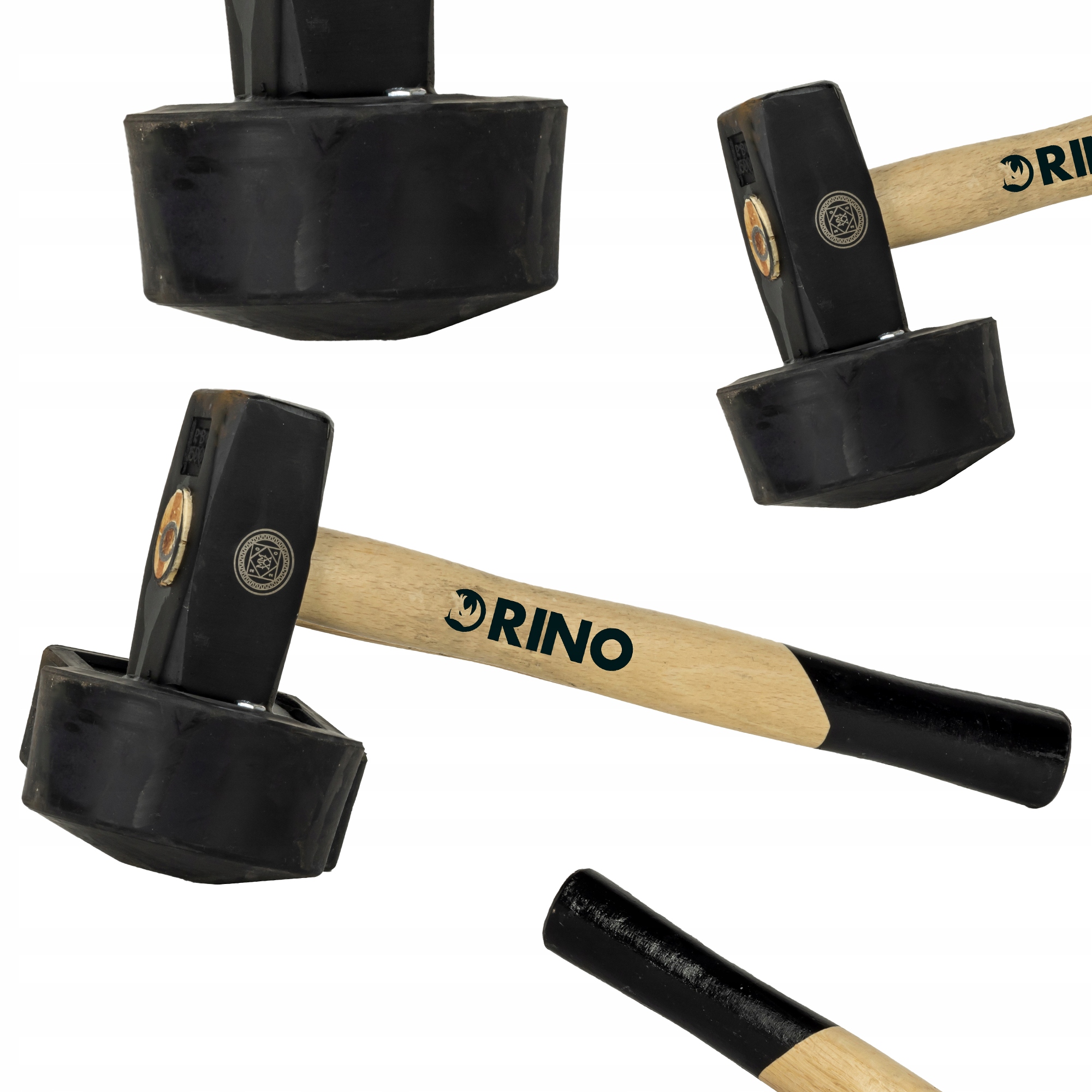 MŁOTEK BRUKARSKI Rino RMBGO [1,25kg] OKRĄGŁA GUMA [400mm] SOLIDNY