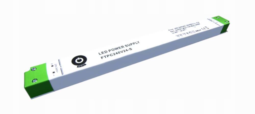 FTPC240V24-S: Zasilacz Led 24V/10A, CV, slim plastic case