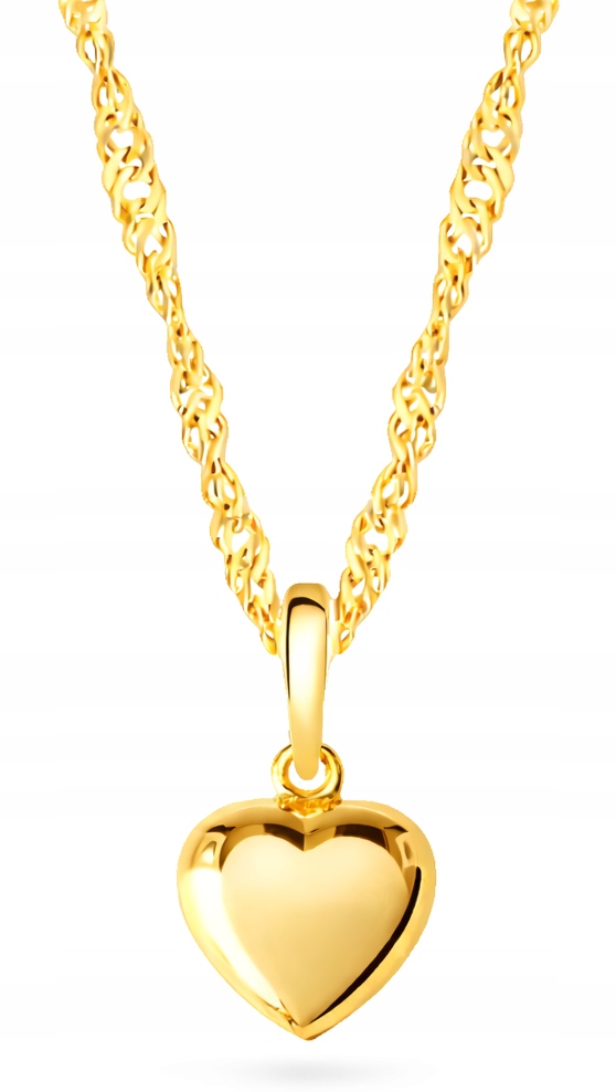 Złoty Naszyjnik Z Pełnym Sercem Serduszkiem 8KT 333
