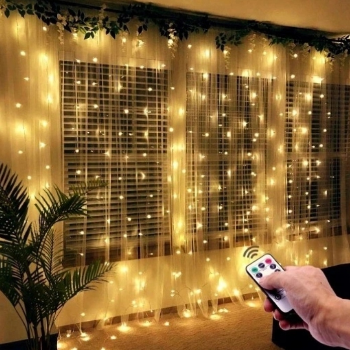 

Kurtyna Świetlna Usb 200 Led Girlnda +pilot ciepły