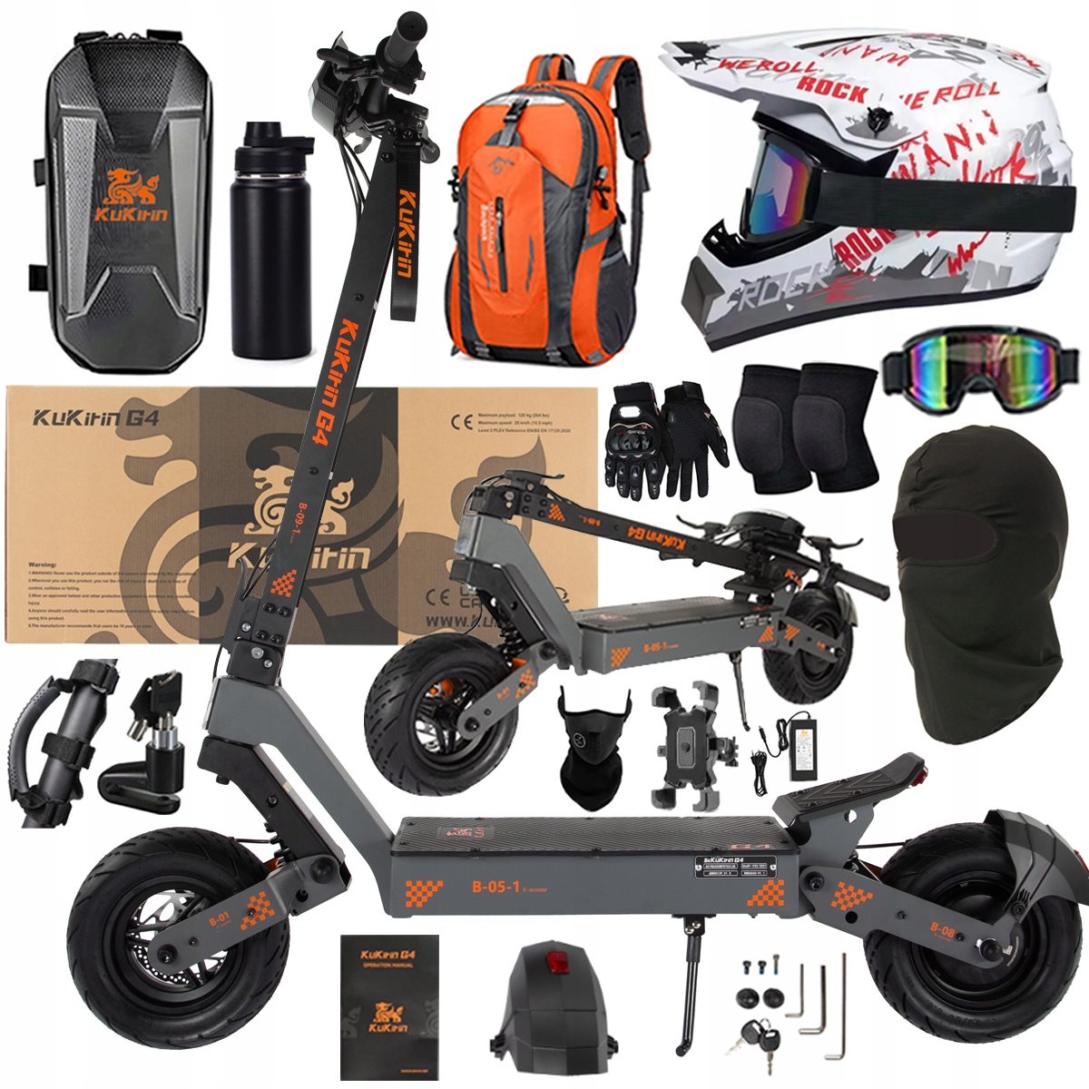 KuKirin G4 Skládací elektrická vozidla 2000W 70KM/H 60V 20Ah 75km Dárek
