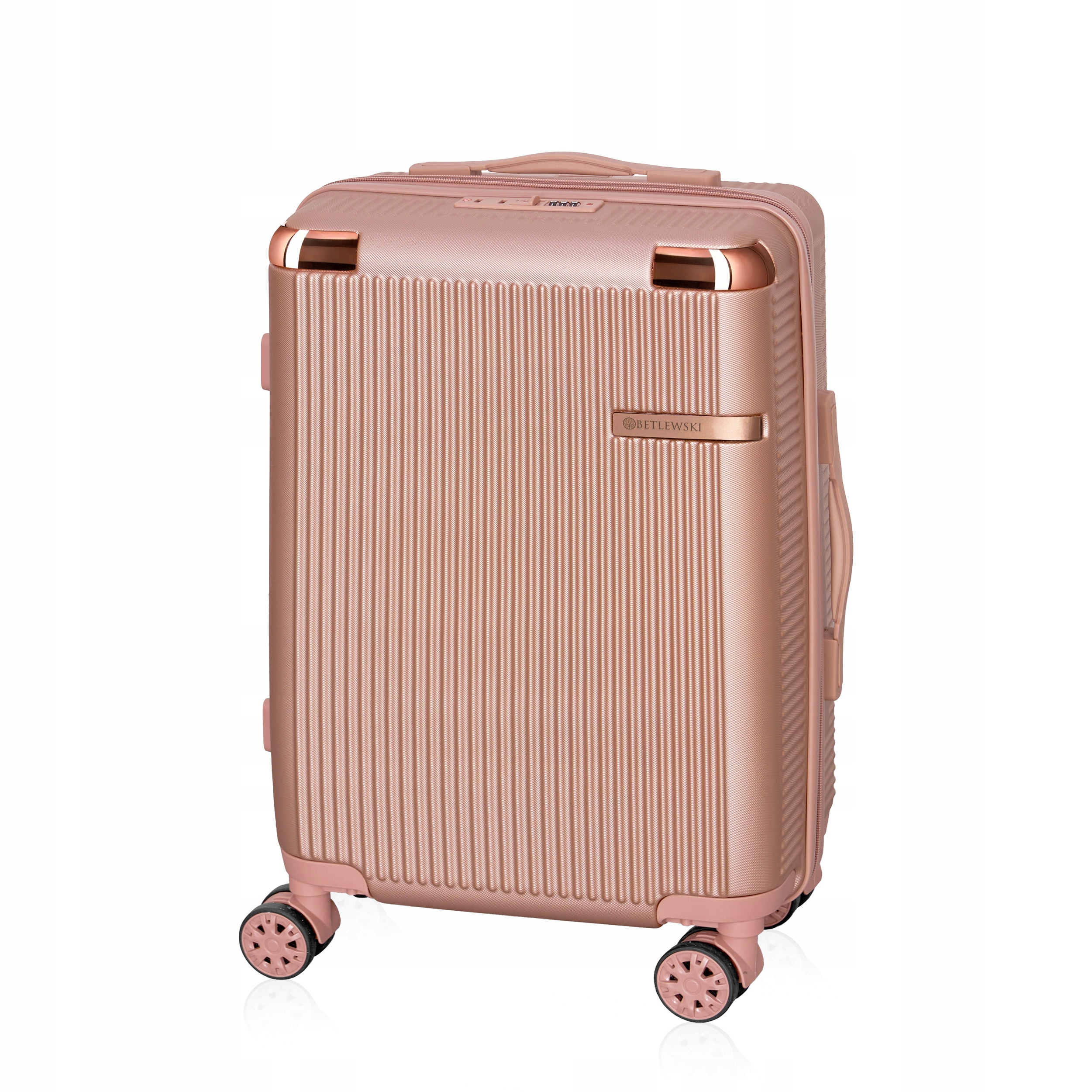 Betlewski Cestovní kabinový cestovní kufr na kolečkách s pevnou rukojetí