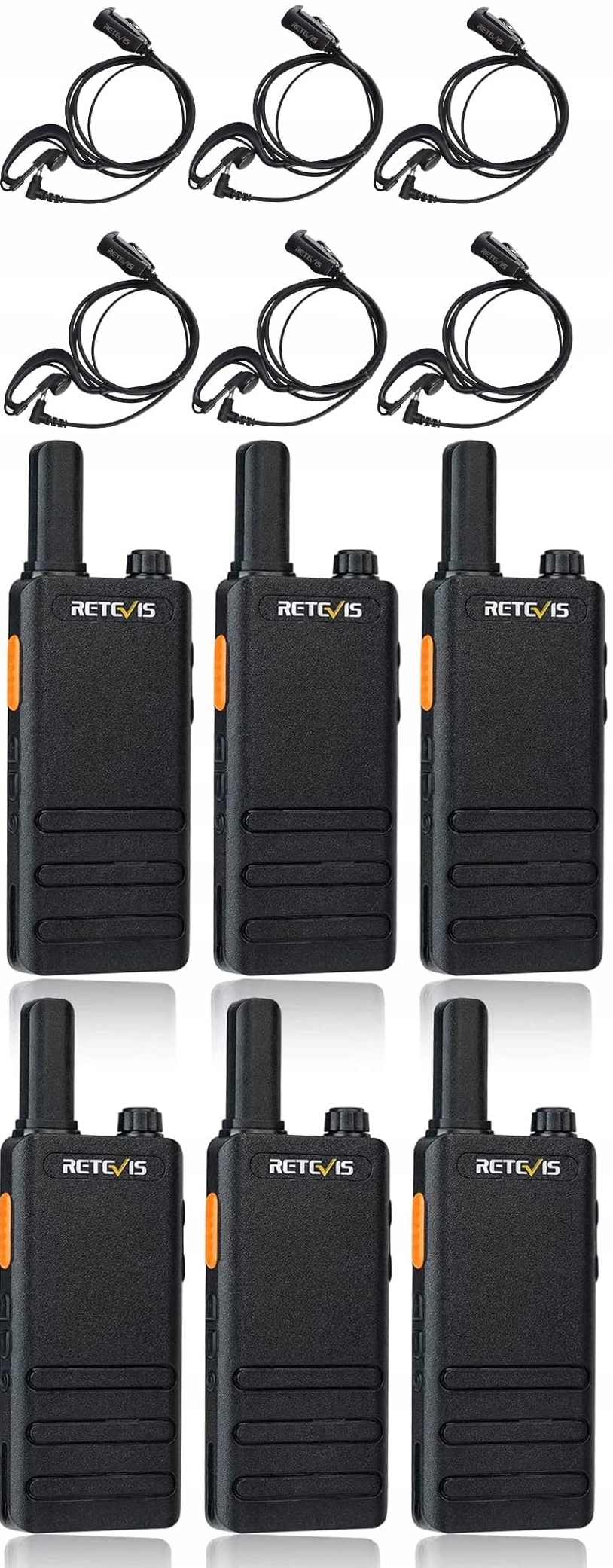 6x Retevis RT622P Walkie Talkie Akumulatory 1620 mAh, Usb-c, PMR446