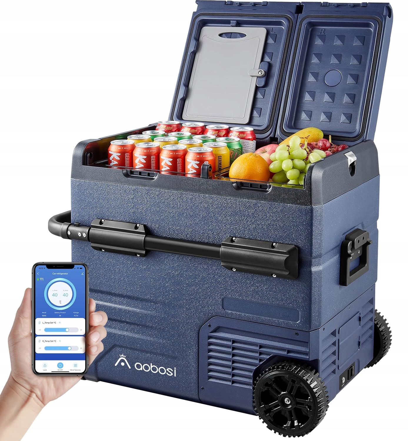 Lodówka turystyczna Aaobosi TAW55 55 l 12/24 V z podwójną strefą