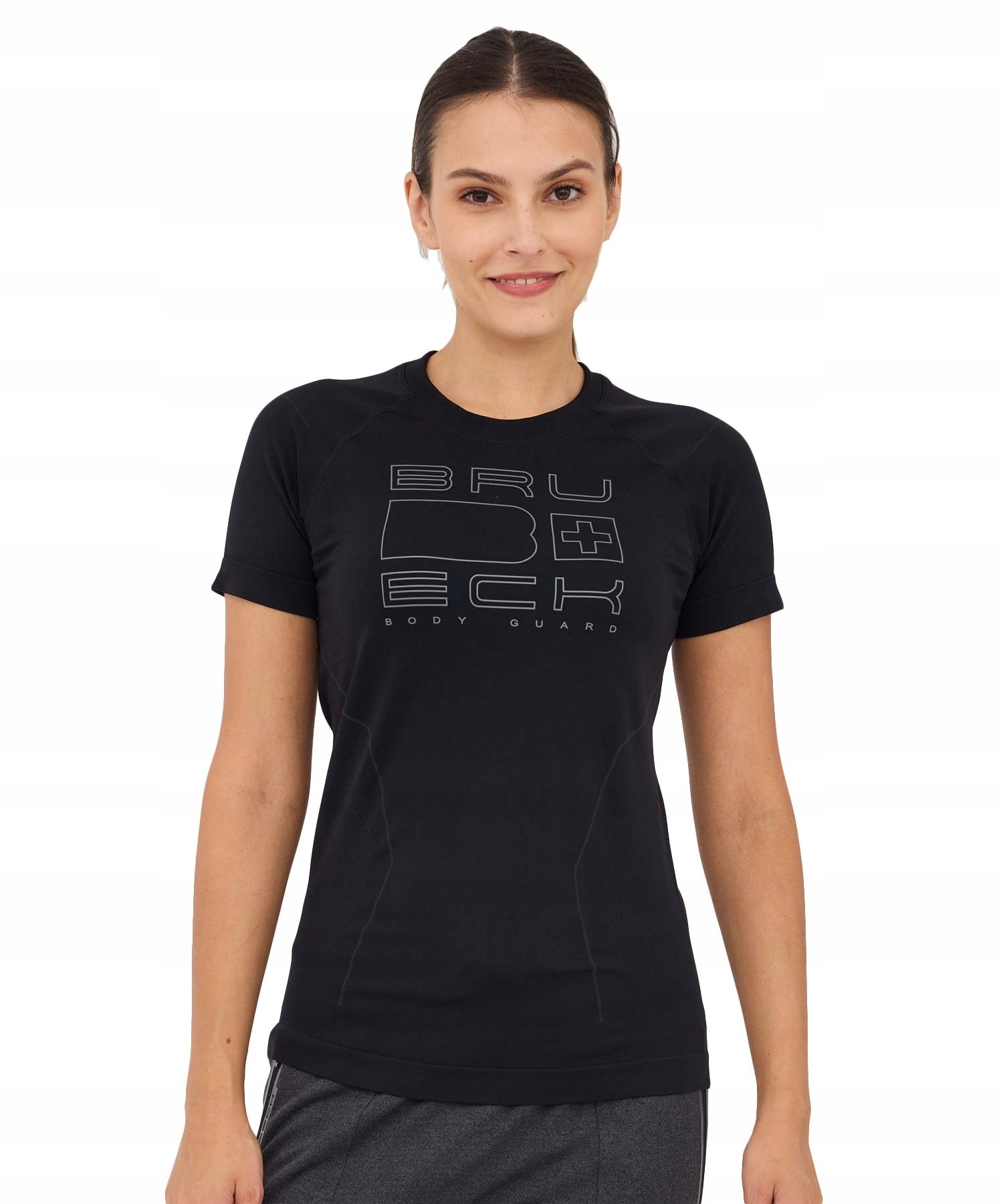 Termoaktywna koszulka damska z krótkim rękawem Brubeck Aerate czarny M