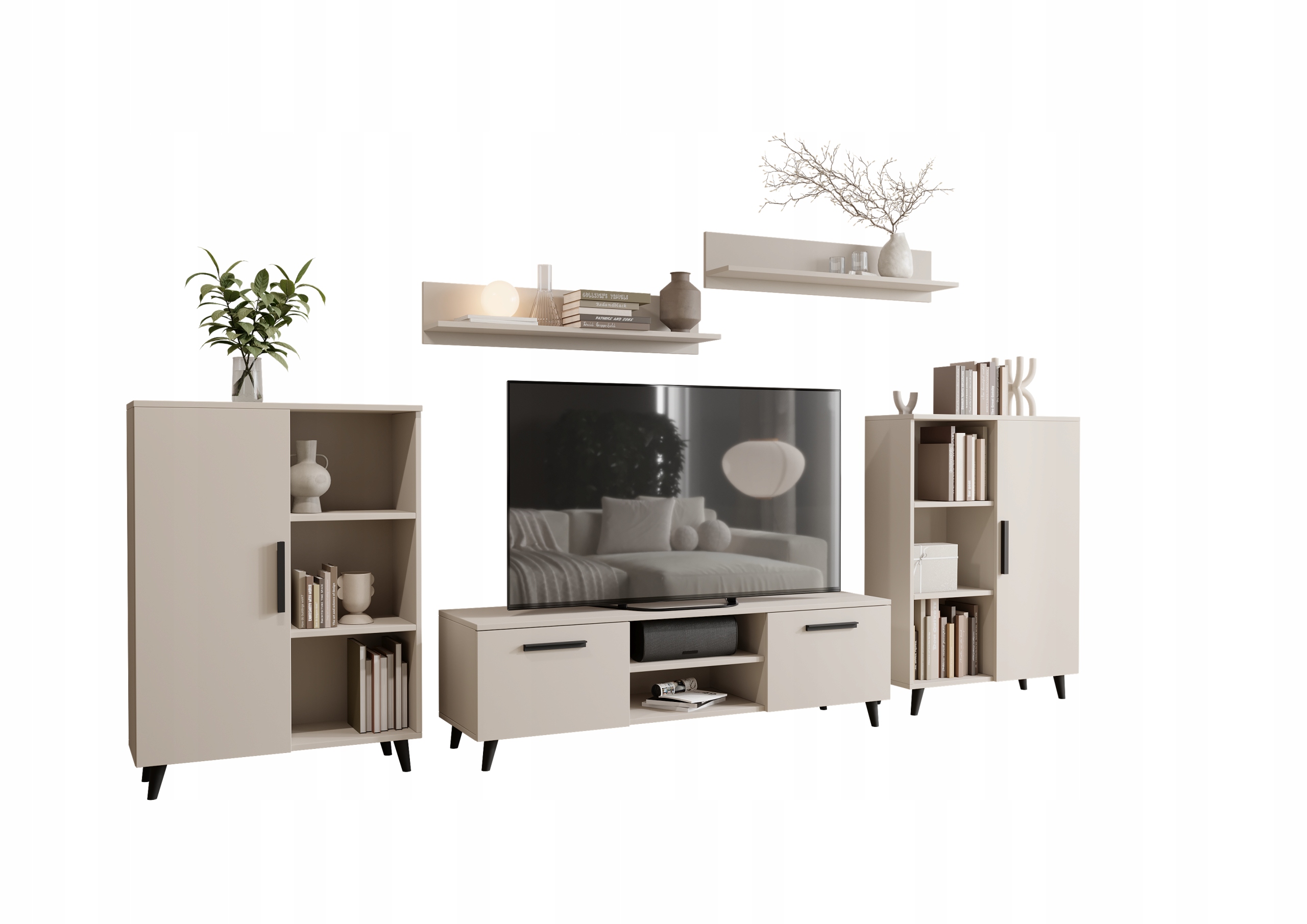 Obývacia Stena kašmír čierny Meble sada nábytku Oslo 2 škandinávsky štýl Rtv