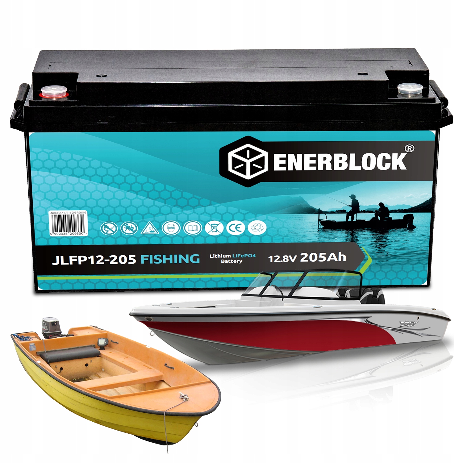 Akumulator Litowy LiFePO4 Do Jachtu Pontonu Łodzi Wędkarskiej 12V 205Ah+BMS