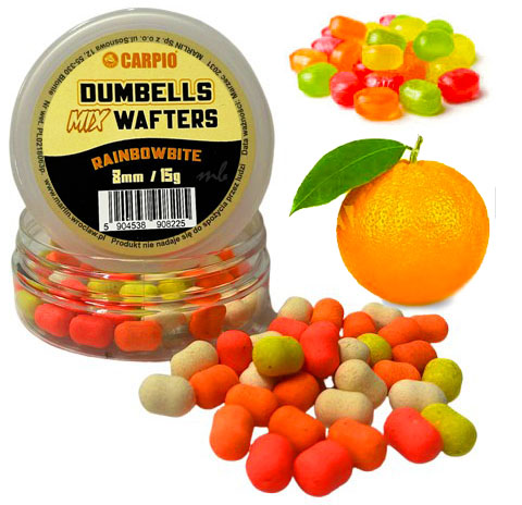 Dumbells Wafters MIX pływające 8mm Rainbowbite Pomarańcza-Landrynka 15g