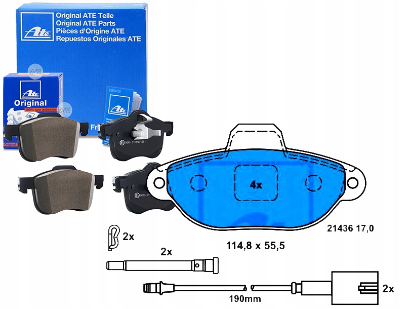 Brzdové Destičky Fiat Přední 500 1,2 07- Ate Asistent Kolize #34