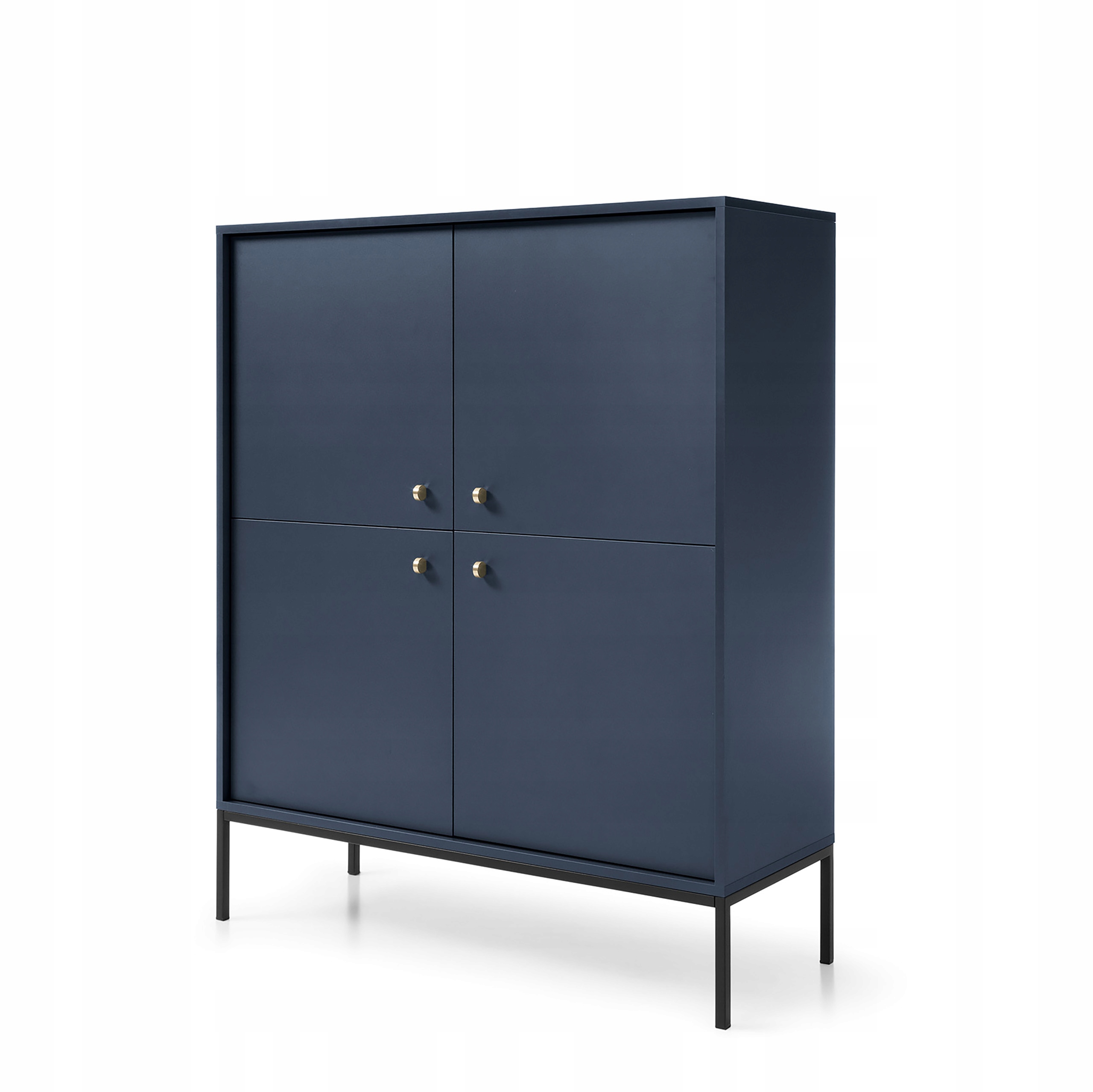 Komoda Mondo 104 cm do obývacího pokoje Ložnice 4 Dvířka Tmavě modrá Stylová