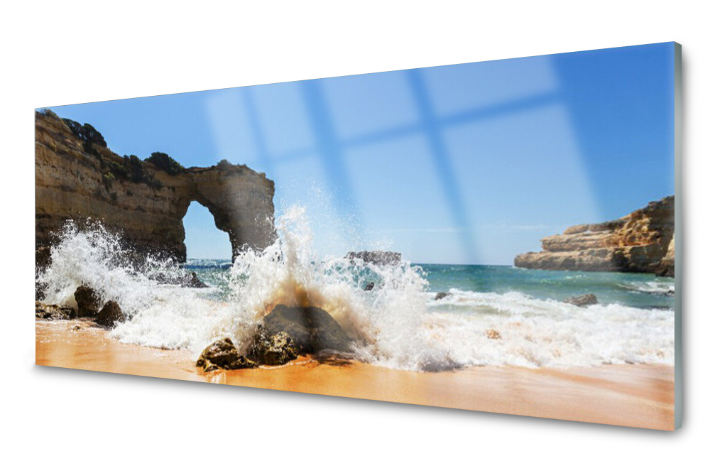 

Panel szklany do kuchni Plaża Morze Fale 125x50