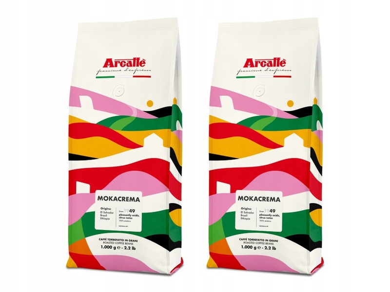 Kawa ziarnista Arcaffe Mokacrema Arabica 1 kg x2