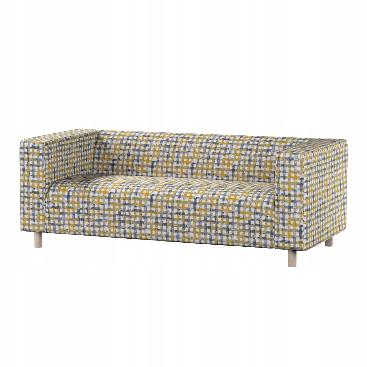 Potah na pohovku Klippan 2-místný Ikea modro-žlutá mřížka