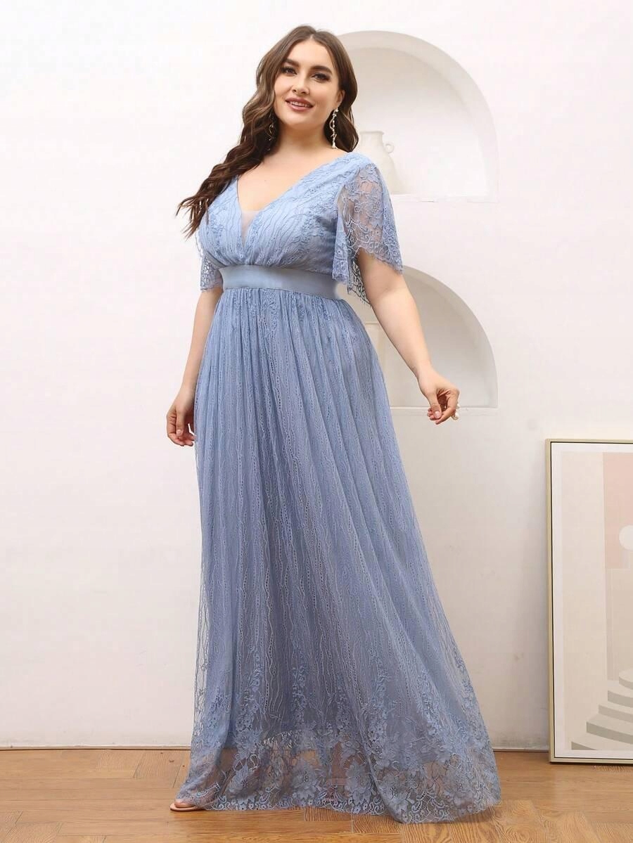 KC77203 Unithorse Šaty Maxi Krajkové S Plesem Na Svatební Hostina Elegantní (11 48)