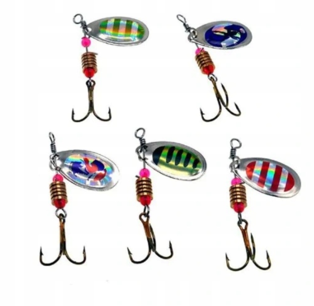 BŁYSTKI OBROTOWE 10 SPINNINGOWE WĘDKARSKIE PRZYNĘTY BLACHA OBROTÓWKA+GRATIS Kod producenta EL155
